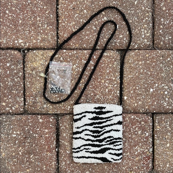 Christiana Handbags - NWT - CHRISTIANA Mini Crossbody Zebra Beaded Bag